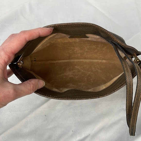 Vintage Gucci Monogram GG Supreme Canvas Leather Clutch Wristlet Bag Hinge - Picture 14 of 17